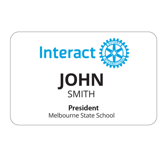 Rectangular Rotary Interact Dinner Badge