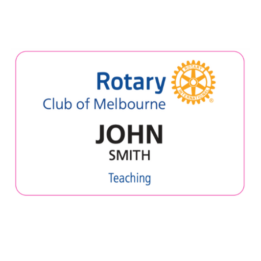 Rectangular Rotary Theme Dinner Badge